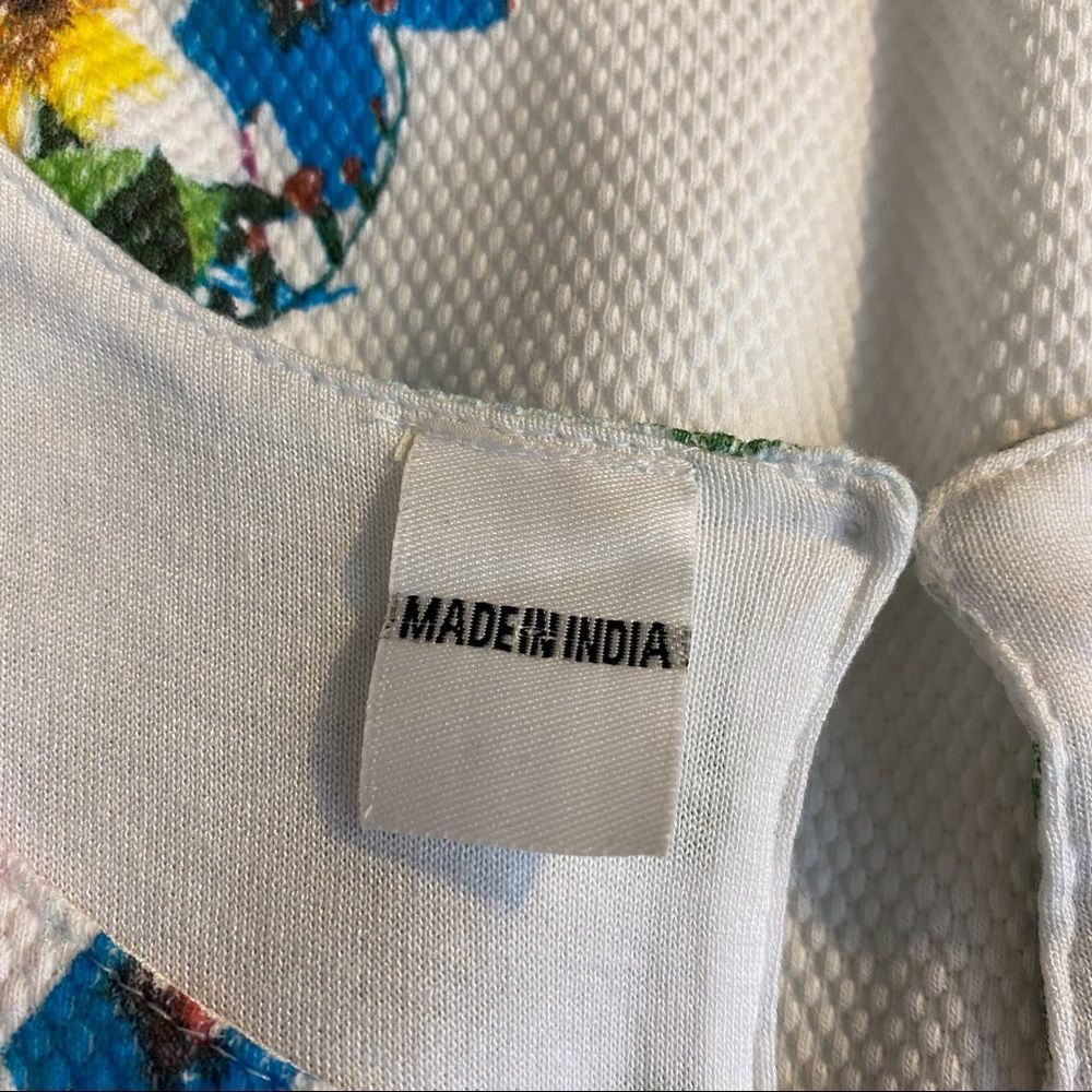 Desigual white Anna Tropical Print Dress M - Picture 9 of 10